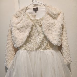 Off-white and gold formal girls size 12 dress